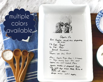 Personalized Casserole Dish with Family Photo | Photograph Engraved Baking Dish | Ceramic Etched Pan | Custom Stoneware Dish | Bakeware