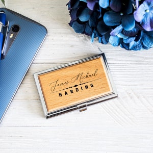 Personalized Business Card Holder | Custom Business Card Holder | Engraved Business Card Holder | Wood Business Card Holder | Fathers Day