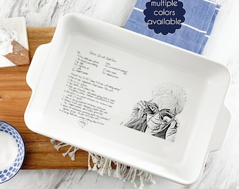 Custom Engraved Casserole Dish | Personalized  | Hand written recipe | Recipe Pan |  engraved baking dish | Bridal shower gift 9x13 | Mother