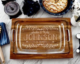 Custom Engraved Pyrex Casserole Dish - Personalized- Wedding Gift- Housewarming GiftChristmas Present For Her