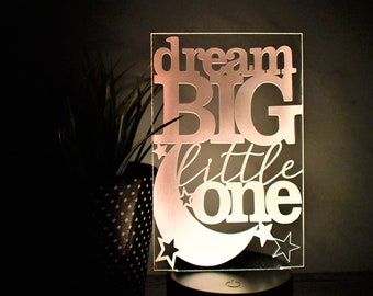 Dream Big Little One Night Light | Moon Night Light | Kids Bedroom | Nursery Night Light | Personalized Night Light | Childs Playroom | Baby