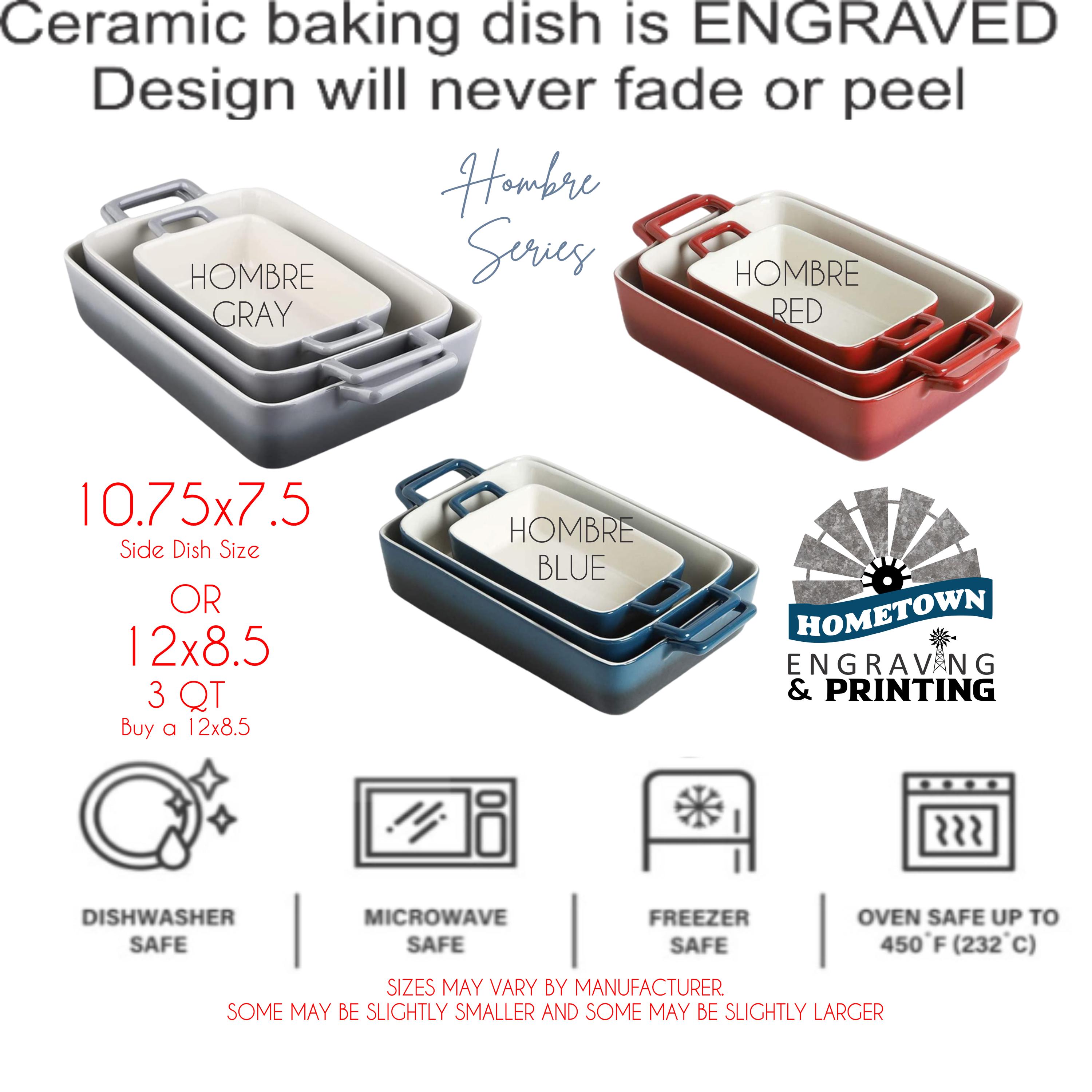 Ceramic Casserole Dish With Custom Recipe | Stoneware Dish With ...