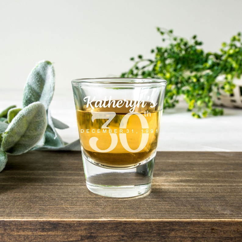 Personalized Birthday Shot Glasses as a party favor