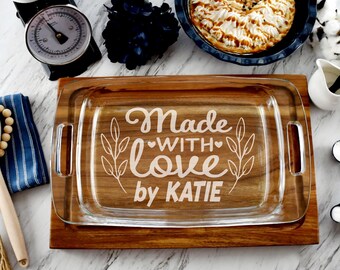 Personalized Pyrex Casserole Dish, Engraved Baking Dish Gift