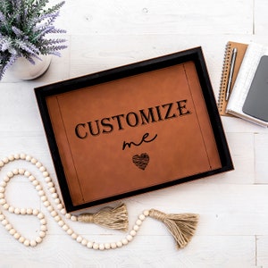 Personalized Serving Tray | Personalized Leather Serving Tray | Housewarming Gift | Wedding Gift | Wedding Shower Gift | Rustic Tray