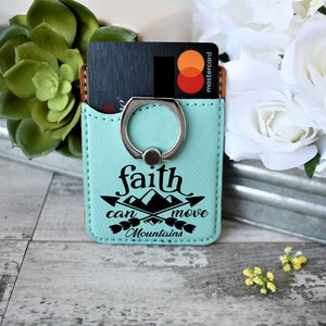 Adhesive Card Wallet With Ring | Personalized | Valentines Day | Fathers Day