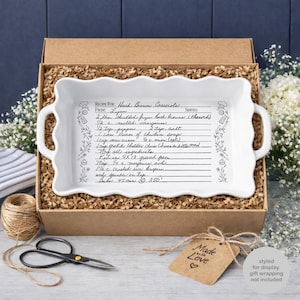Engraved Baking Dish - Personalized Casserole Pan & Hand-Written Recipe- Great Gift Idea 2026