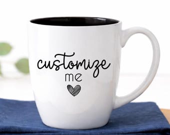 Personalized Ceramic Mug | Engraved Coffee Mug | Custom Logo Bistro Mug