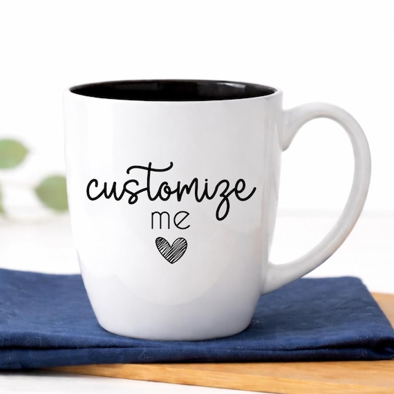 Personalized Ceramic Mug | Engraved Coffee Mug | Custom Logo Bistro Mug