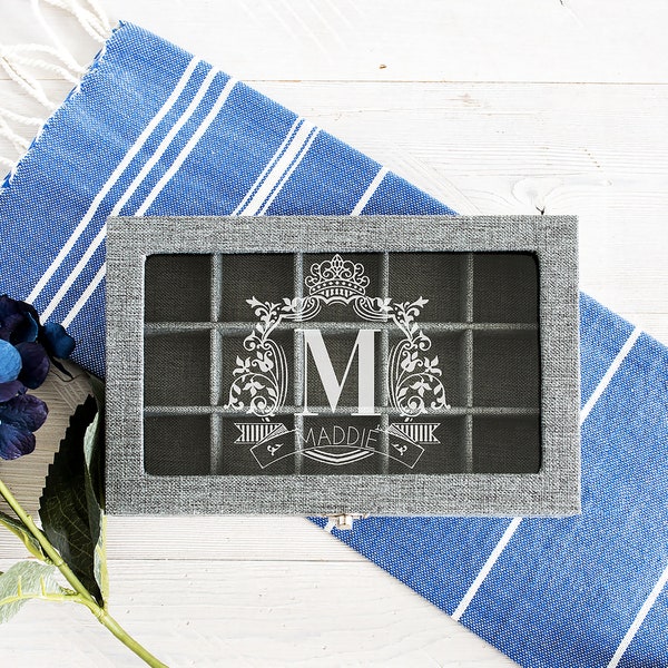 Custom Jewelry Box | Personalized  Jewelry Case | Custom Jewelry Case | Jewelry Organizer Gray | Jewelry Box Organizer Woman