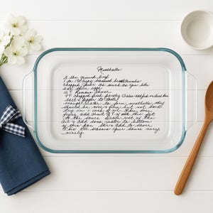 Personalized Casserole Dish Pyrex Baking Dish Engraved Handwritten RecipeChristmas Gift2025 Christmas Gift
