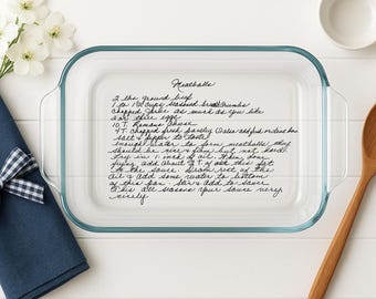 Personalized Casserole Dish Pyrex Baking Dish Engraved Handwritten RecipeChristmas Gift2025 Christmas Gift