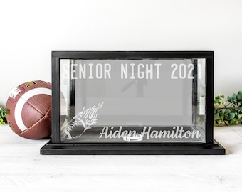 Personalized Football Memorabilia Display Case | Senior Night Gift