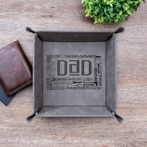 Unique gift for Father's Day  | Gifts for Dad | Valet tray | Coin Tray | Snap Tray | Basket for Him | Personalized Gifts under 20 | Leather