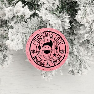 Masked And Merry Personalized Leather Ornament | 2020 | Pandemic Ornament Personalized | Valentines Day | Fathers Day