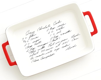 Engraved Baking Dish - Personalized Casserole Pan & Hand-Written RecipeChristmas Gift2025 Christmas Gift