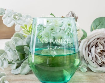 Custom engraved stemless wine glasses | Tinted glasses | personalized gifts | Fathers Day