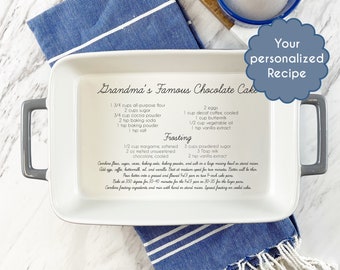 Custom Engraved Casserole Dish | Personalized  | Hand written recipe | Recipe Pan |  engraved baking dish | Bridal shower gift 9x13 | Mother