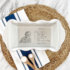 Engraved Bread Pan | Hand written recipe | Recipe Pan |  engraved baking dish | Display Pie Pan | Great for Banana Bread and Meat Loaf