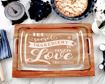 Pyrex Casserole Dish | The Secret Ingredient Is Always Love | Personalized Casserole Dish | ChristmasPersonalized | Fathers Day