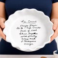 Personalized Pie Plate | Hand written recipe | Favorite Recipe Pan |  engraved baking dish | Display Pie Pan | Bridal shower gift | 9 inch