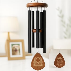 Pet Memorial Wind Chime • Personalized Rainbow Bridge Sympathy Gift • In Memory of Dog or Cat • Custom Pet Loss Gift for Grieving Owners