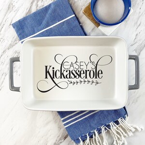 Kickasserole Casserole Dish | personalized Game Day Dish | Bakeware | Stoneware | Ceramic Baking Dish | Gift for Mom | Football Pan | Plate