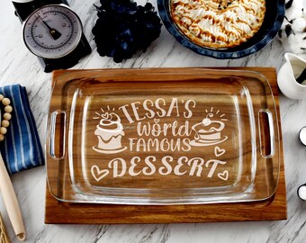 Personalized Pyrex Casserole Dish | Laser Engraved Dessert Baking Dish