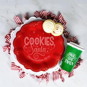 Cookies for Santa Plate Set | Milk for Santa Mug | Santa Plate | Plates for Santa | Santa Plate | Christmas Cookies Plate