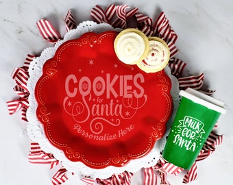 Cookies for Santa Plate Set | Milk for Santa Mug | Santa Plate | Plates for Santa | Santa Plate | Christmas Cookies Plate