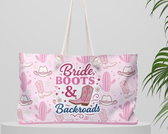 Personalized Pink Cowgirl Bride Tote – Western Bachelorette Gift