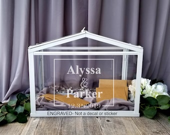 Personalized Acrylic Card Box I Wedding Card Box with Lock | Wedding Money Box | Wedding Card Box | Wedding Card Holder | Fathers Day