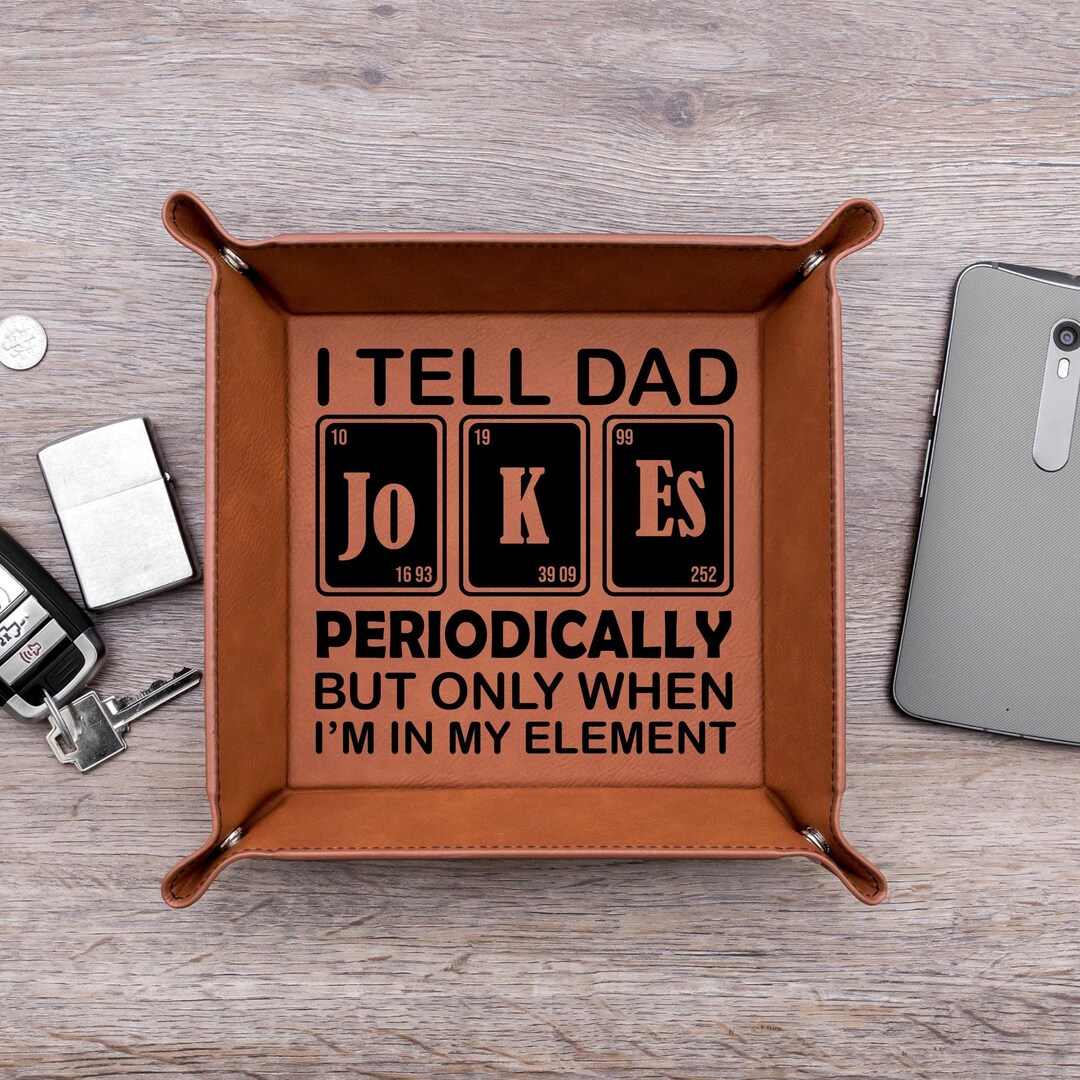 Funny Dad Jokes Leather Valet Tray, Science Humor Gift - Etsy