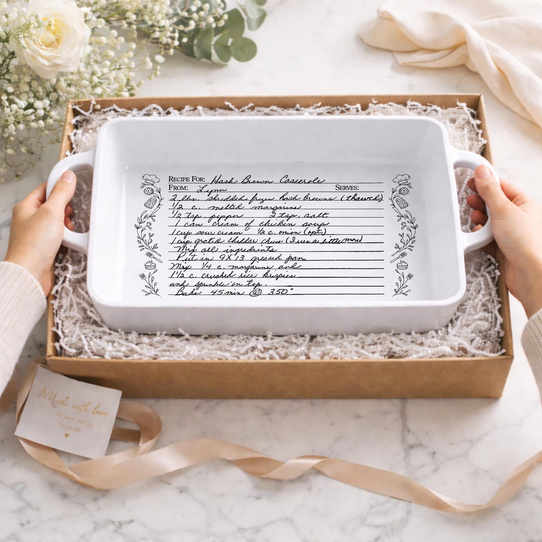 Custom Recipe Casserole Dish Wedding Gift – Personalized Baking Dish ...