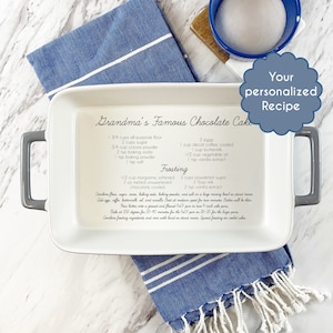 Custom Engraved Casserole Dish | Personalized  | Hand written recipe | Recipe Pan |  engraved baking dish | Bridal shower gift 9x13 | Mother