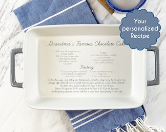 Custom Engraved Casserole Dish | Personalized  | Hand written recipe | Recipe Pan |  engraved baking dish | Bridal shower gift 9x13 | Mother