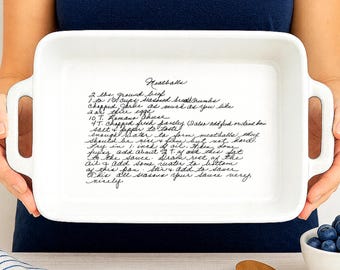 Personalized Casserole Dish with handwritten recipe engravedChristmas Gift2025 Christmas Gift