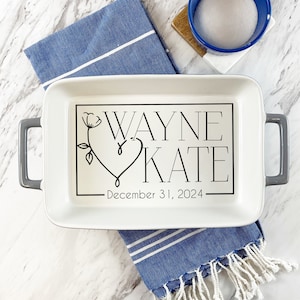 Personalized casserole pan | Hand written recipe | Favorite Recipe Pan |  engraved baking dish | Display Pie Pan | Bridal shower gift 9x13