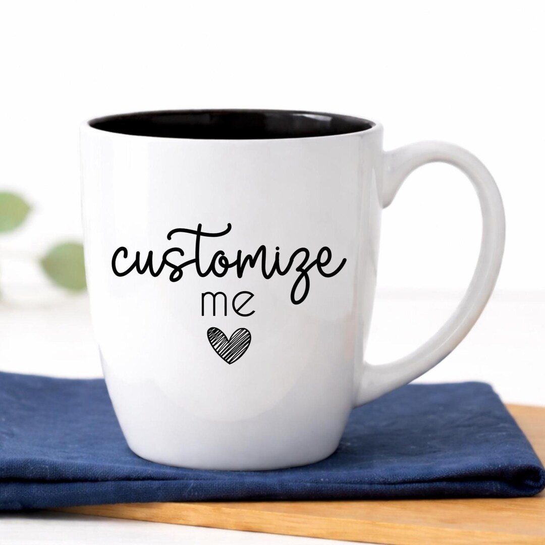 Personalized Bistro Mug | Large 16 Ounce Mug | 16oz | Curved Mug With  Handle | High Gloss Mug |gift for Her | Gift for Him - Etsy