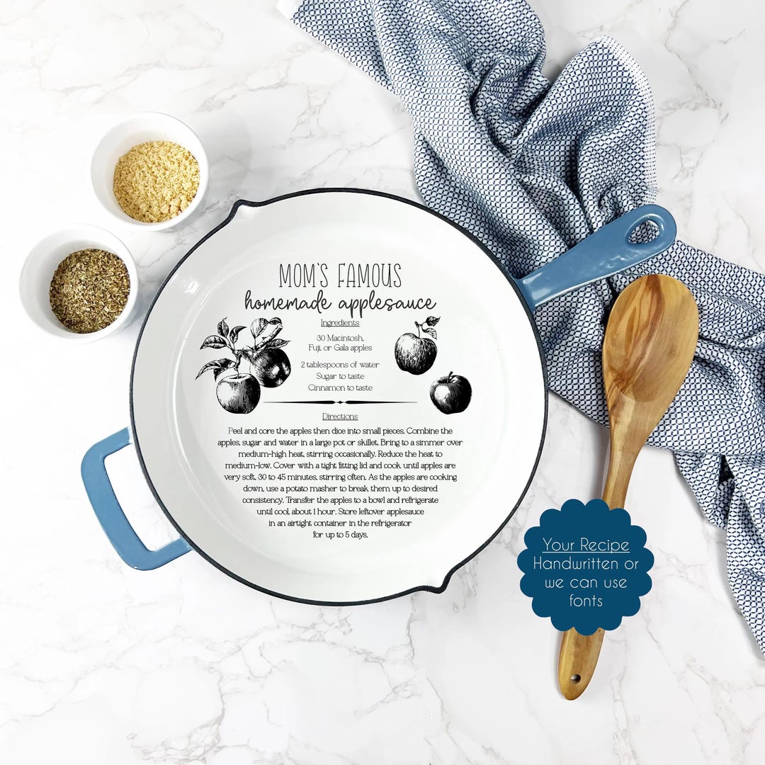 Engraved Cast Iron Skillet With Custom Recipe, Personalized Cooking Pan ...