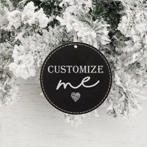 Personalized Ornament | Ornament | Personalized Christmas Ornament | Leather Ornament | Wood Christmas Ornament | Custom Ornament | Logo