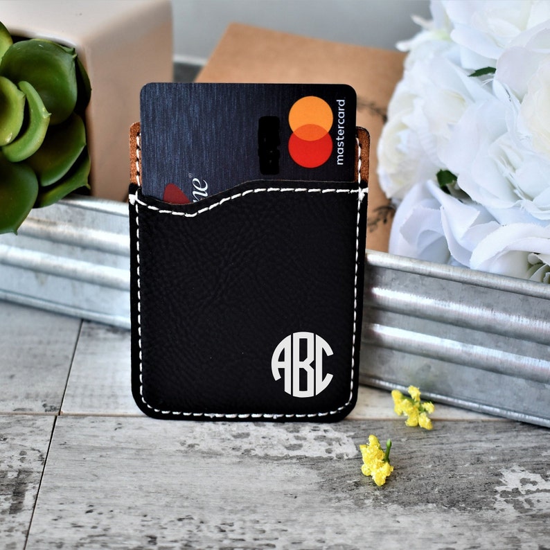 Monogram Card Holder Monogram Wallet Personalized Phone Etsy