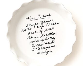 Laser Engraved Pie Dish with your personalized handwritten Recipe2025 Christmas Gift