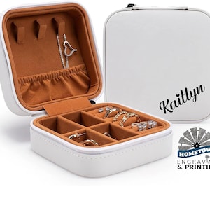 Travel Jewelry Box Personalized Gift for Her Bridesmaid Jewelry Gift Mothers Day Jewelry Gift Birthday Jewelry Gift Christmas Jewelry Gift Anniversary Jewelry Gift Engraved Jewelry Box Leatherette Jewelry Case