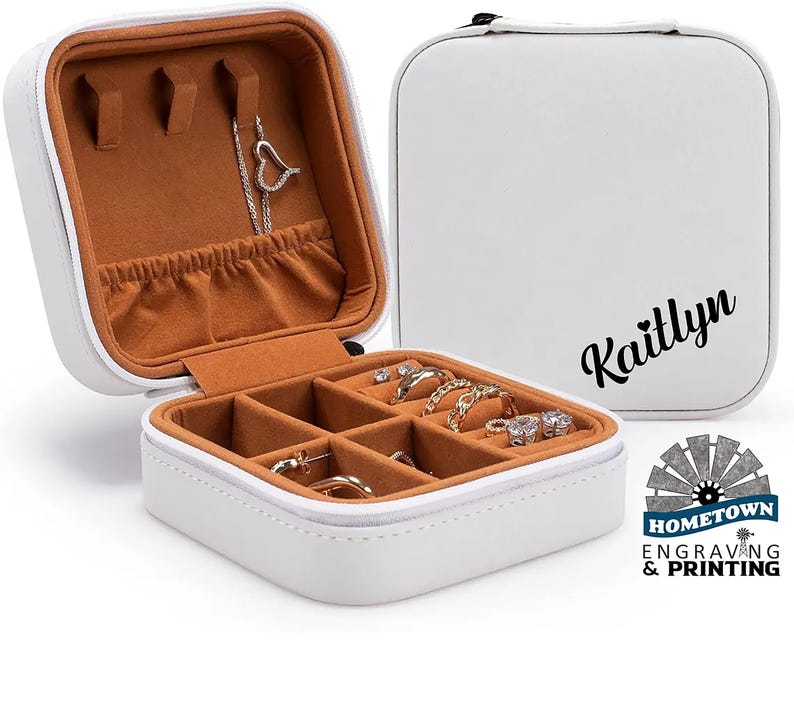 Travel Jewelry Box Personalized Gift for Her Bridesmaid Jewelry Gift Mothers Day Jewelry Gift Birthday Jewelry Gift Christmas Jewelry Gift Anniversary Jewelry Gift Engraved Jewelry Box Leatherette Jewelry Case