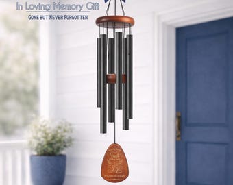 Personalized In Loving Memory Gift • Memorial Wind Chime •  Angel Wings Sympathy Chimes • Anniversary of Passing Remembrance Keepsake