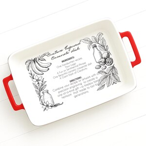 Handwritten Recipe Casserole Dish