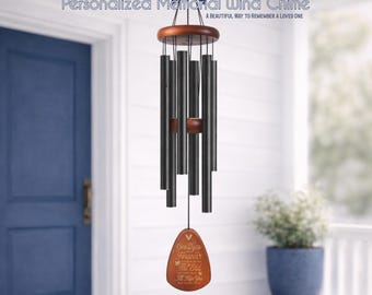 Personalized Memorial Wind Chime – Custom Engraved In Loving Memory Gift – Sympathy Gift for Loss of Loved One – Indoor Outdoor Use
