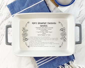 Custom Engraved Casserole Dish | Personalized  | Hand written recipe | Recipe Pan |  engraved baking dish | Bridal shower gift 9x13 | Mother