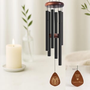 Personalized In Loving Memory Gift • Memorial Wind Chime •  Angel Wings Sympathy Chimes • Anniversary of Passing Remembrance Keepsake